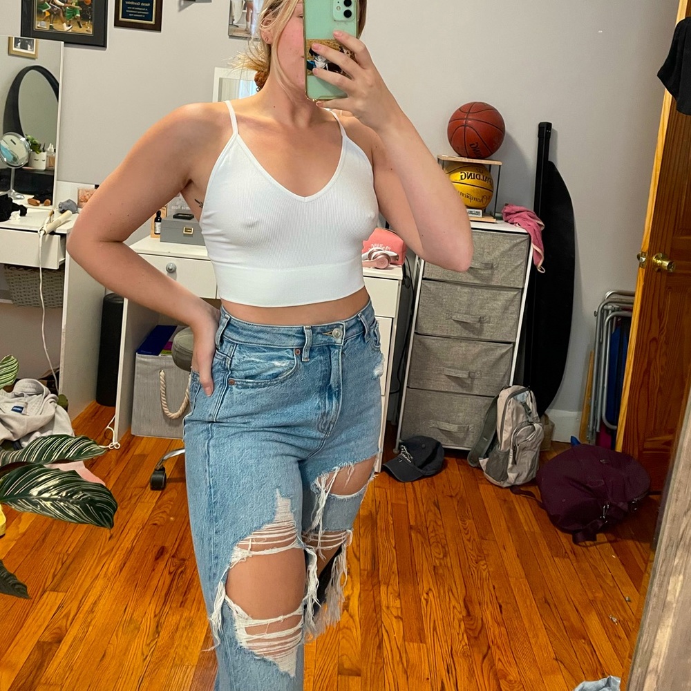 white crop top